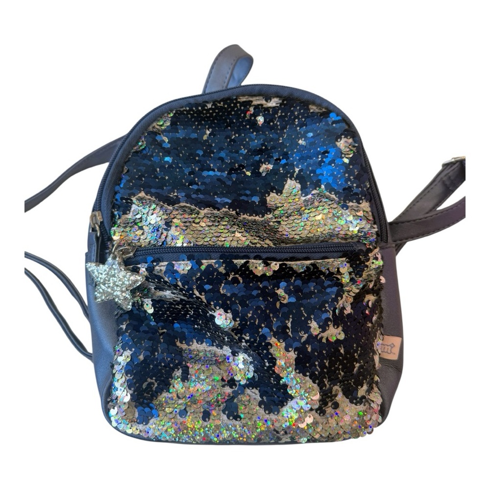 Blue and Silver Sequin Mini Backpack